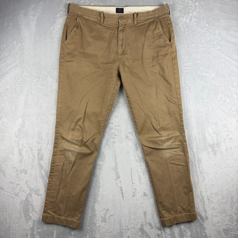 J Crew Pants Mens 33x32 Beige Tan 770 Straight Chinos Stretch Khaki Twill